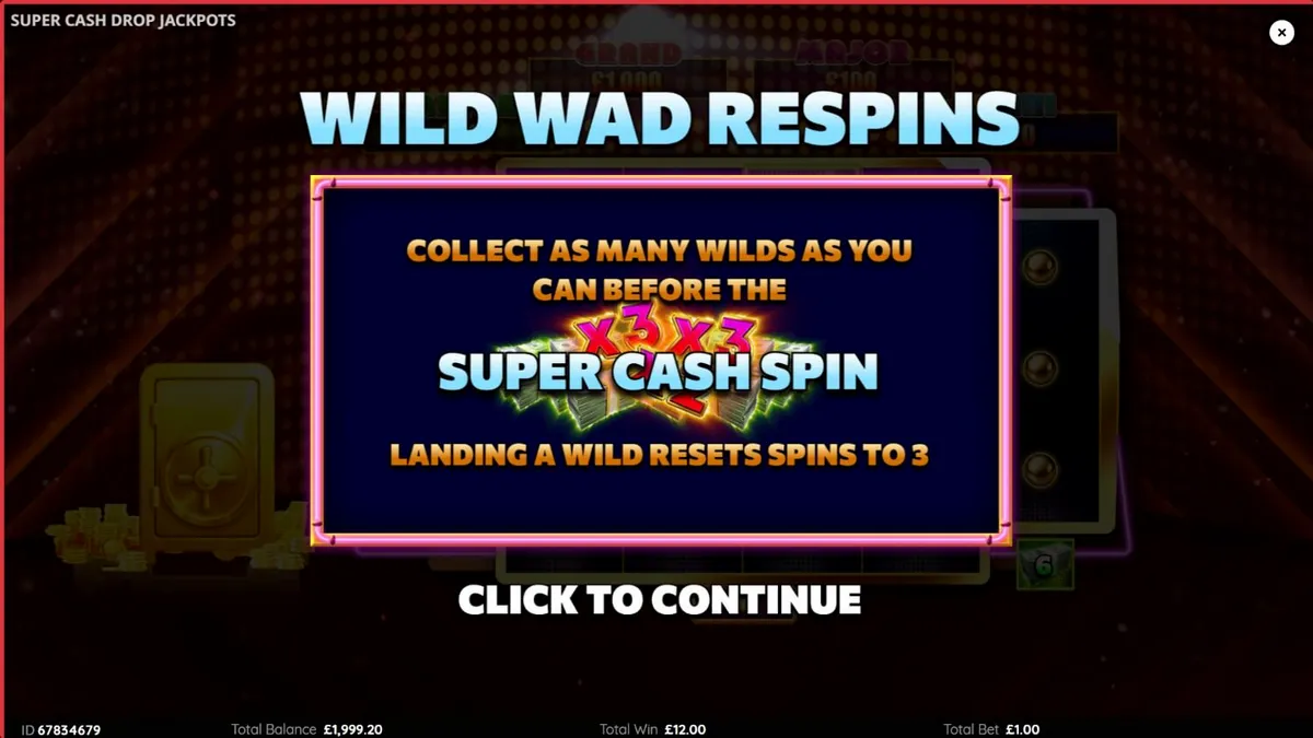 Tampilan visual neon heist pada slot Super Cash Drop Jackpots